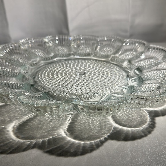 Vintage 1960s Indiana Clear Glass Hobnail Deviled Egg Dish - Picture 6 of 12